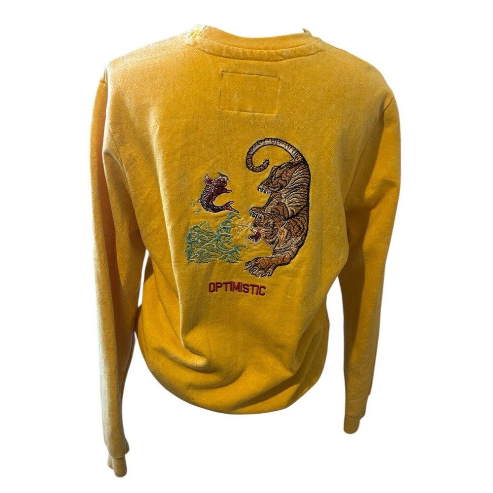 Blind Rooster Sweatshirt Optimistic Golden Tiger Koi Wave Embroidered Medium